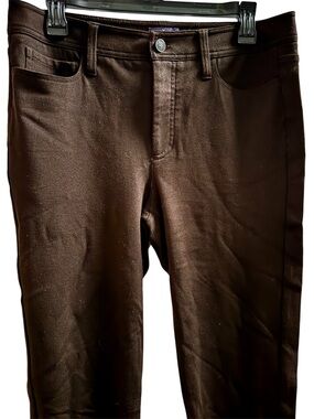 NYDJ Knit Skinny Pants in Rich Brown: 5 Pocket Jean Style Casual